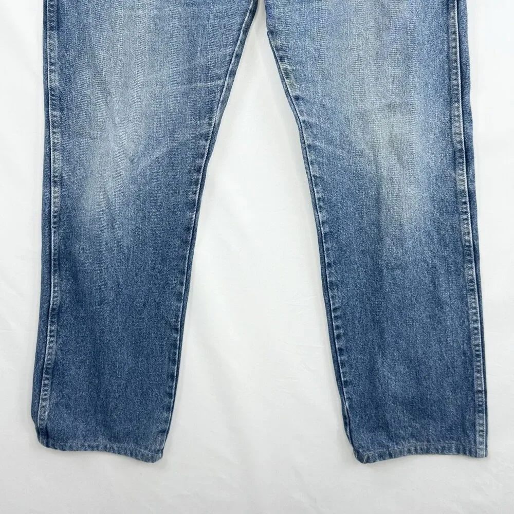 Wrangler Premium Quality Jeans Men 36x34 Blue Denim Straight Leg Cotton Regular